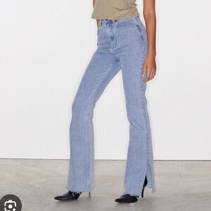 Motel Rocks Split Bootleg Jeans - Light Wash